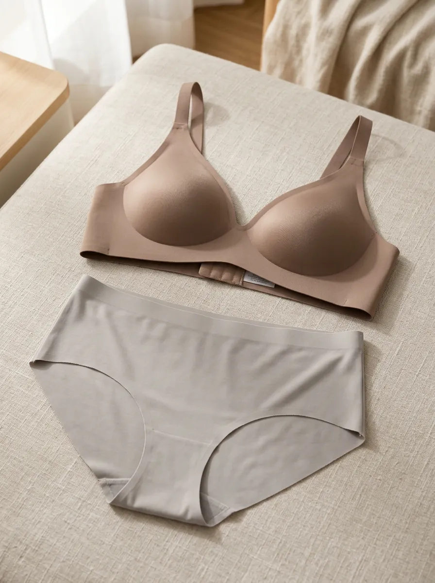 Women's Seamless Solid Minimalist And Lingerie Set