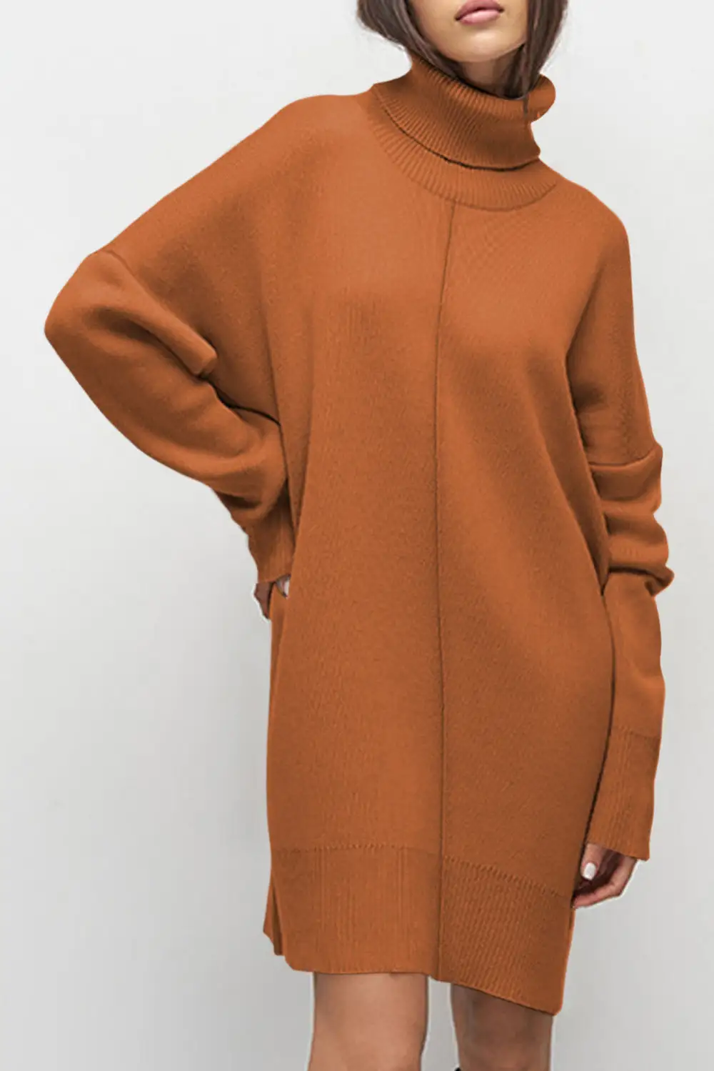 Wearable Cut Drop Shoulder Sweater Dress