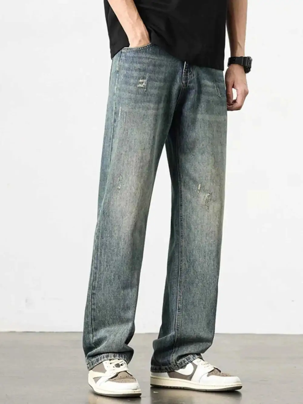 Casual Washed Wide Leg Jeans