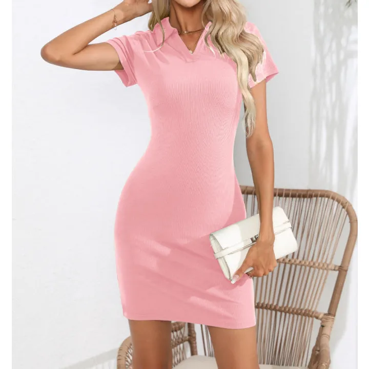 Johnny Collar Short Sleeve Mini Dress