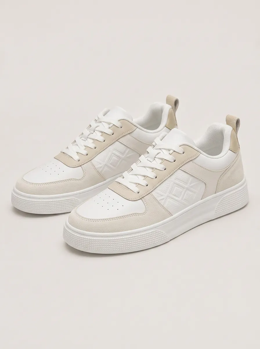 Men's Geometric Embossed Patterned Skate Shoes