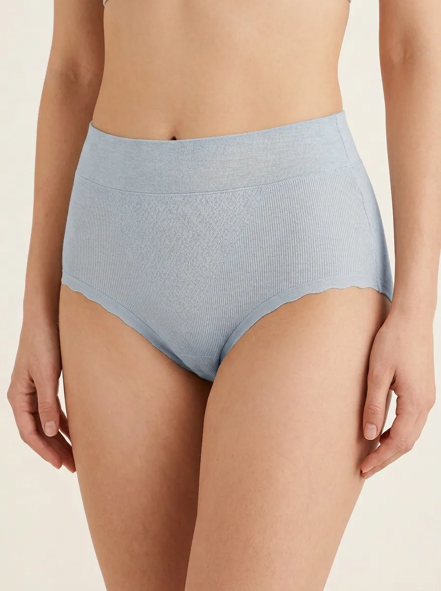 Classic Seamless Ribbed High-Waisted Classic Look Women's Panties