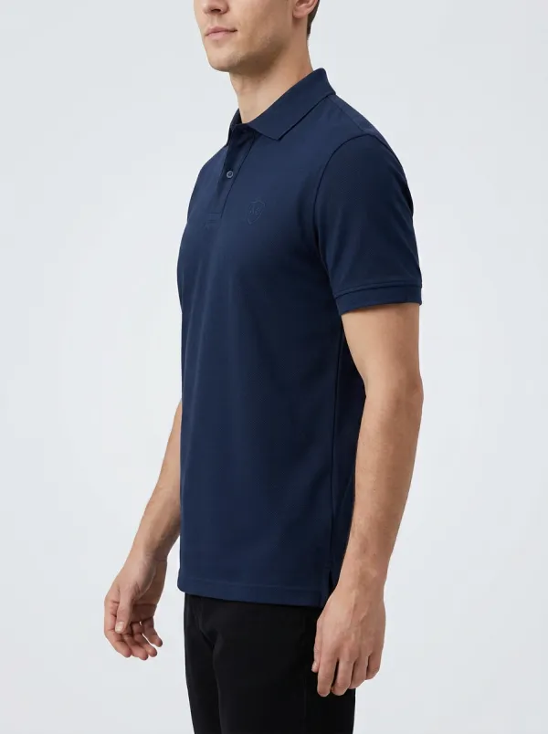 Refined Shield-Detail Embroidered-Detail Men's Polo Shirt