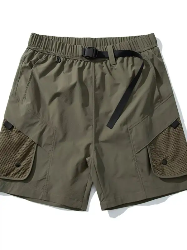 Multi Pocket Drawstring Pocket Detail Cargo Shorts