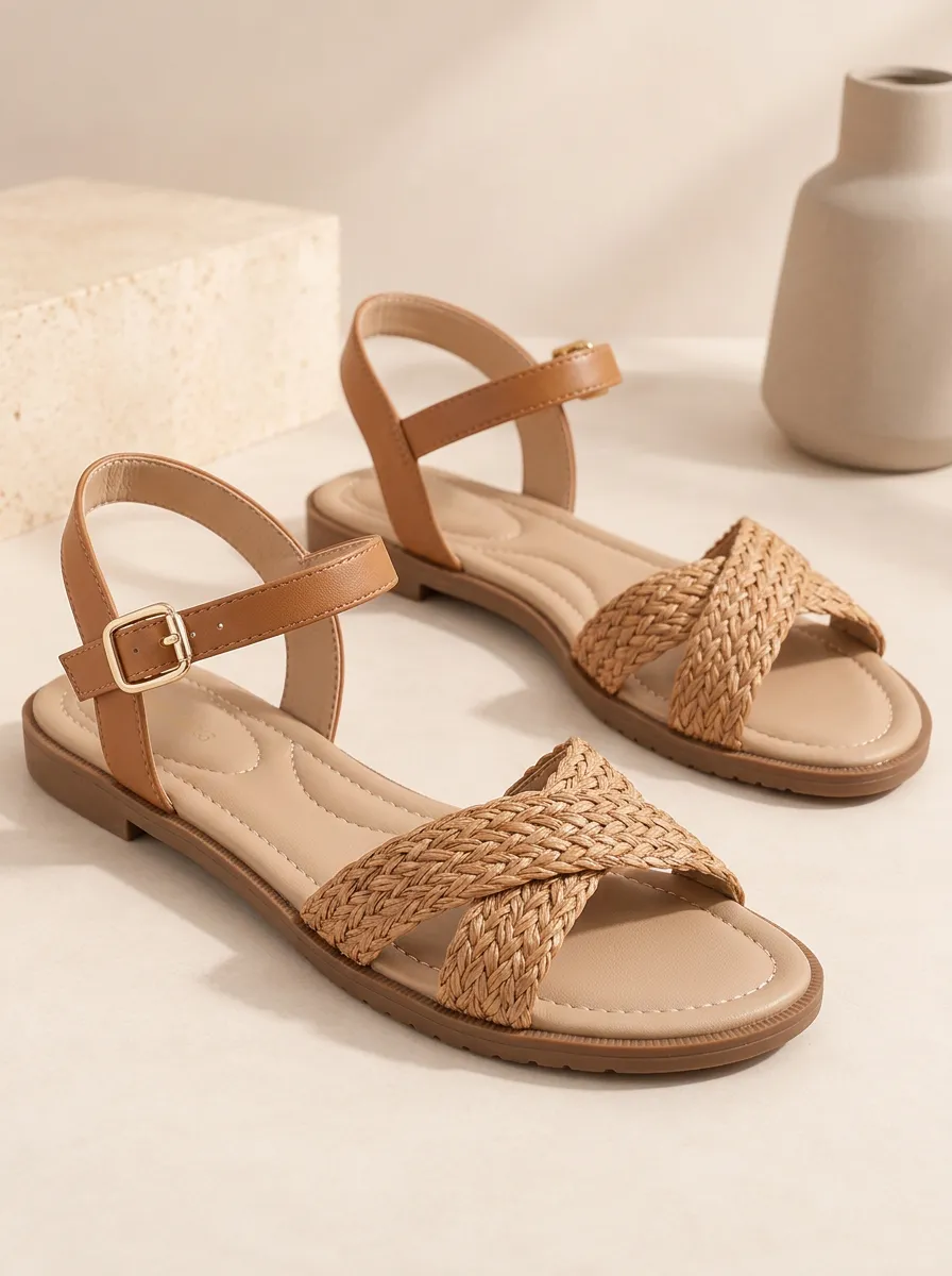 Women's Braided Refined Flat Sandals