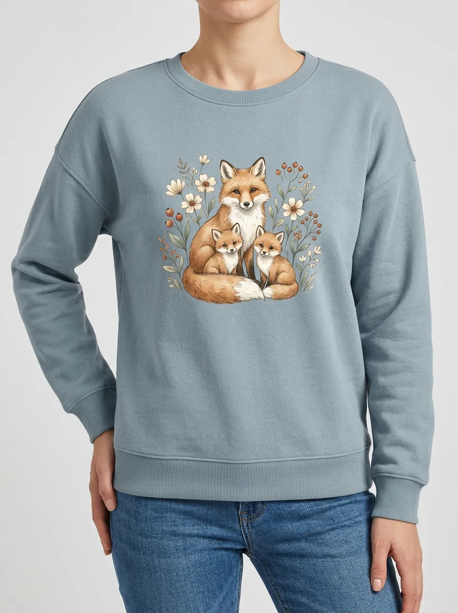Women's Floral Decorative Print Sweatshirt
