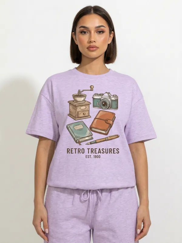 Women's Vintage Hobbyist Camera Coffee Grinder Graphic T-Shirt
