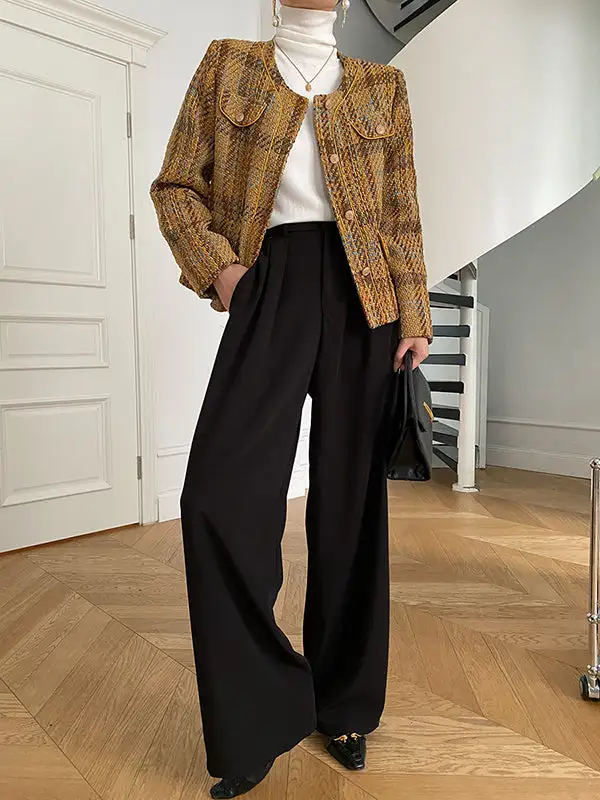 Women's Wide Leg Pleated Loose Fit Pants