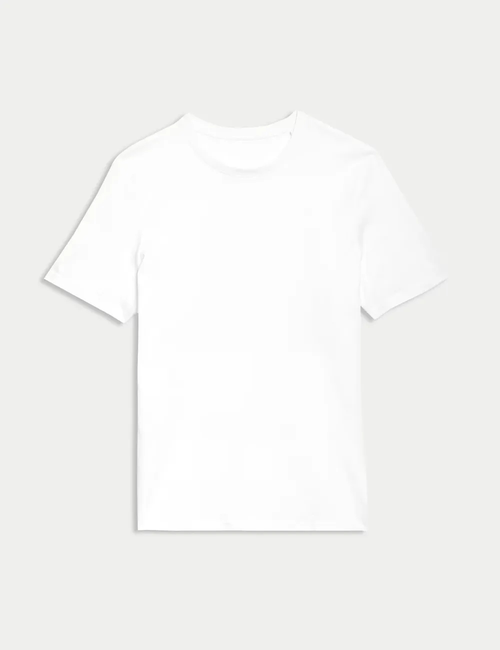 White Basic Crew Neck Short Sleeve Tee