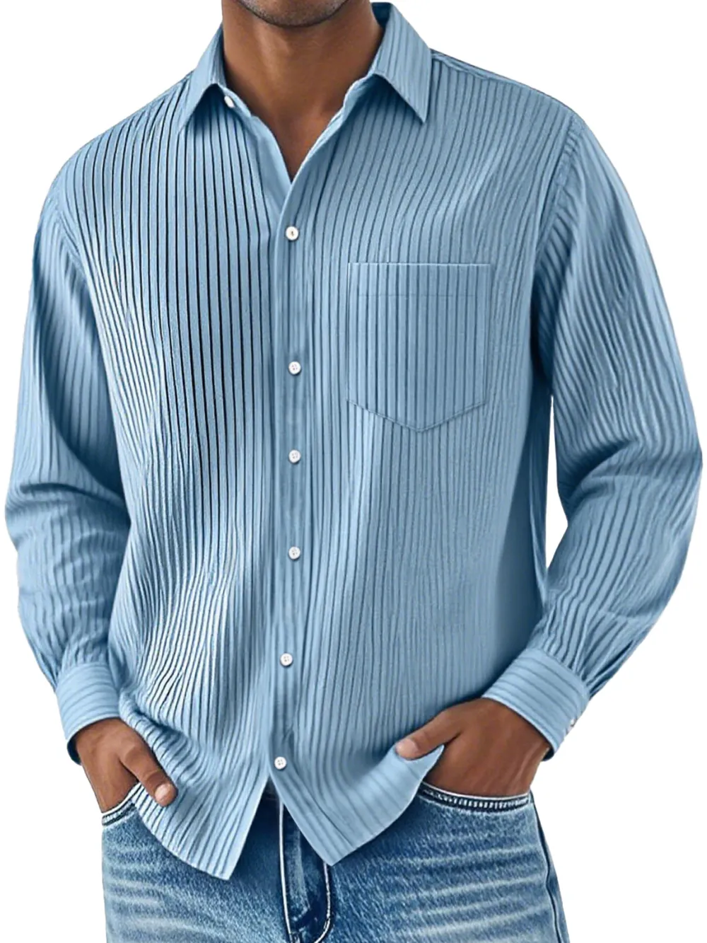 Everyday Ribbed Knit Camp Collar Shirt