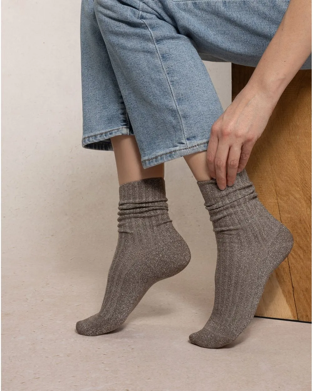 Ribbed Sparkly Socks