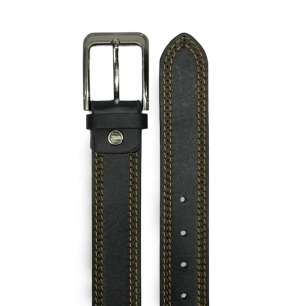 Double Stitch Leather Waist Belt