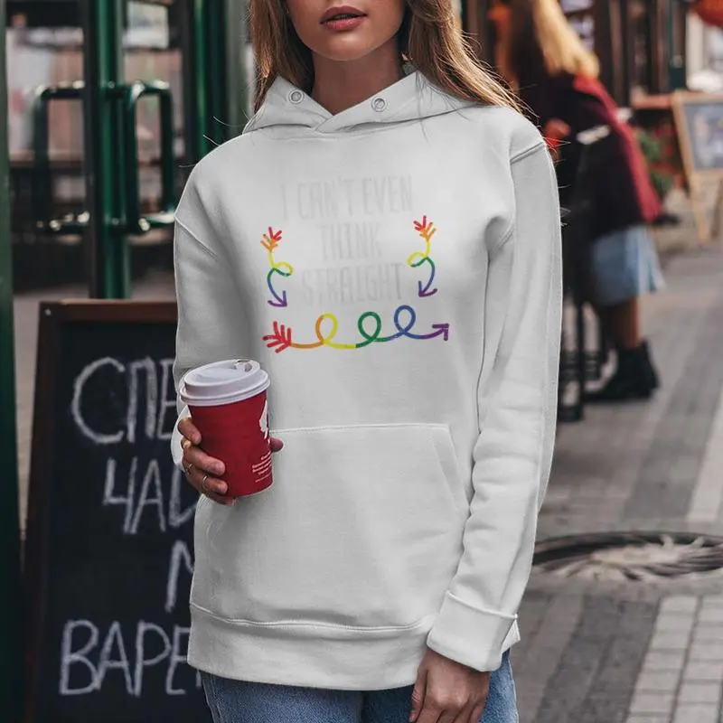 Gay Pride I Cant Even Think Straight Lgbtq Ally Women Women Hoodie