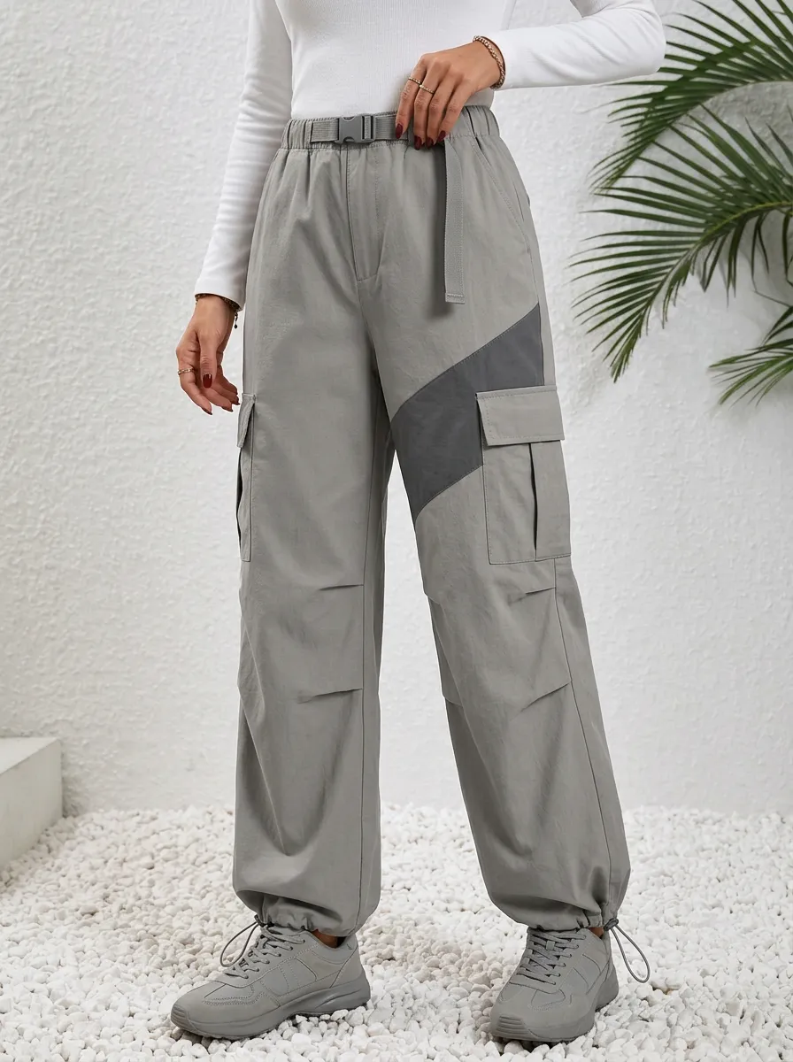 Women's Colorblock Utility Cargo Pants