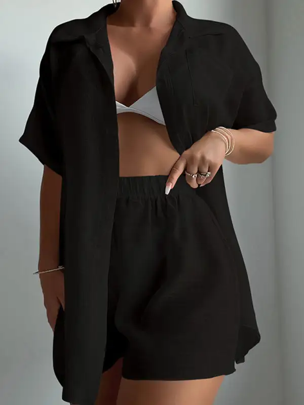 Loose Sun Protection Short Sleeved Swim Cover Up