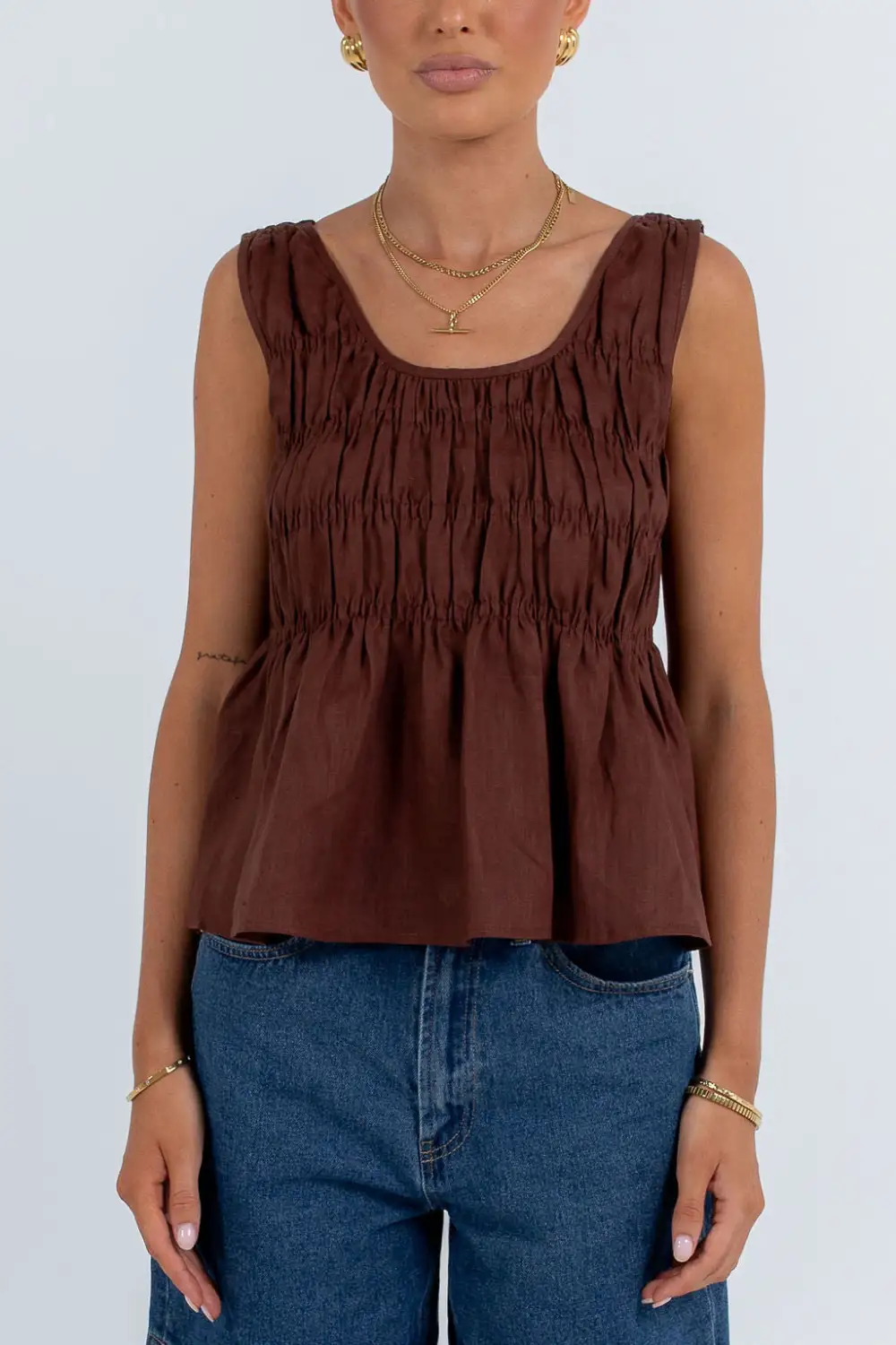 Linen Blend Sleeveless Top