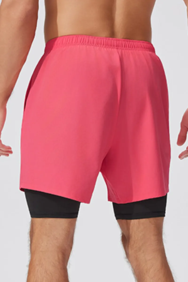 Quick Dry Drawstring Side Pocket Athletic Shorts
