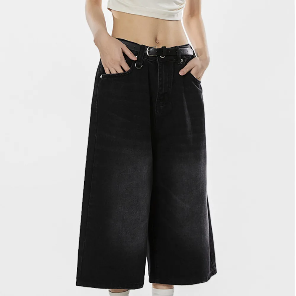 Modern Wide Leg Denim Shorts