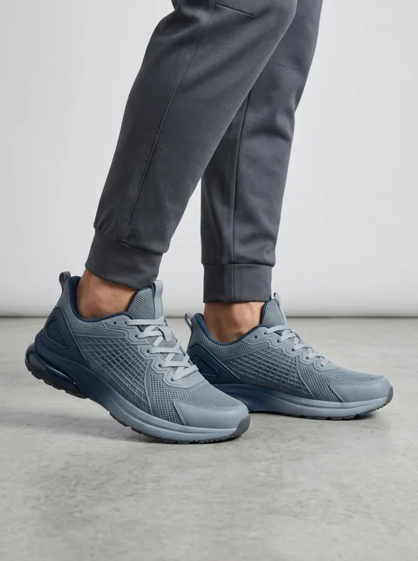 Men's Mesh Grid Pattern Printed Running Sneakers