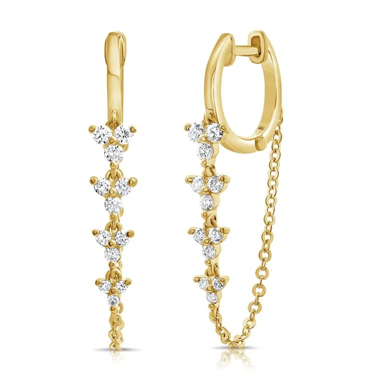 Layered Contemporary Gem Detail Earrings