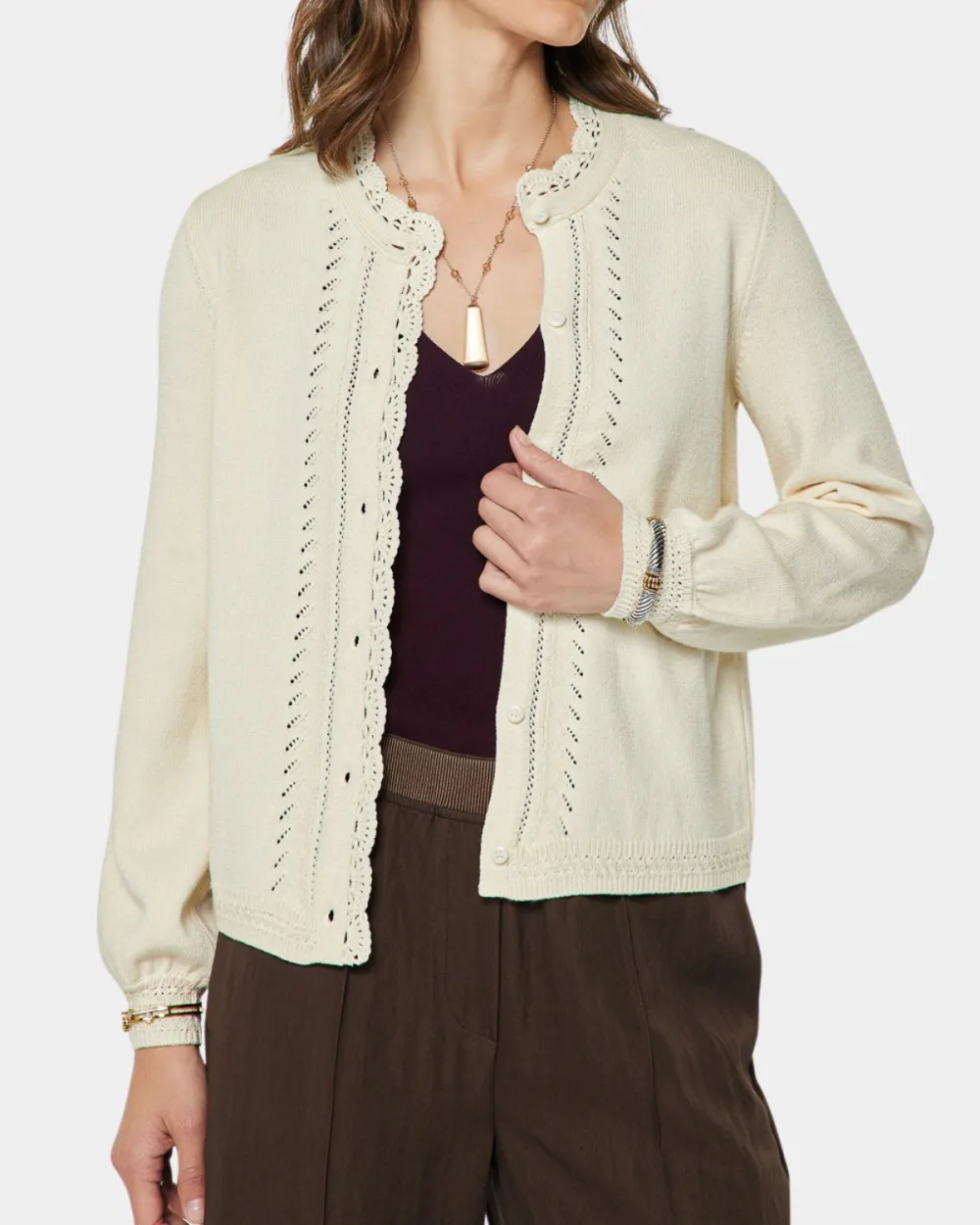 Pointelle Stitch Cardigan