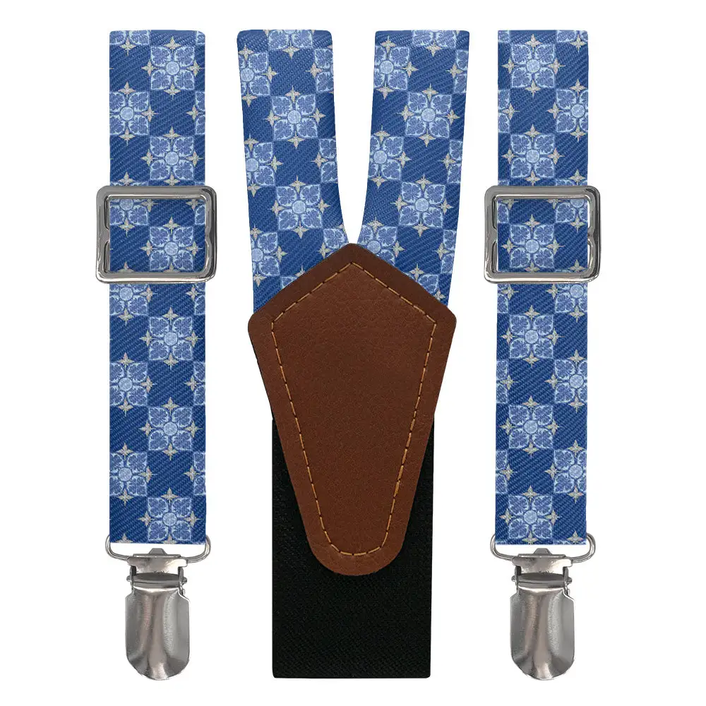Botanical Tile Pattern Suspenders
