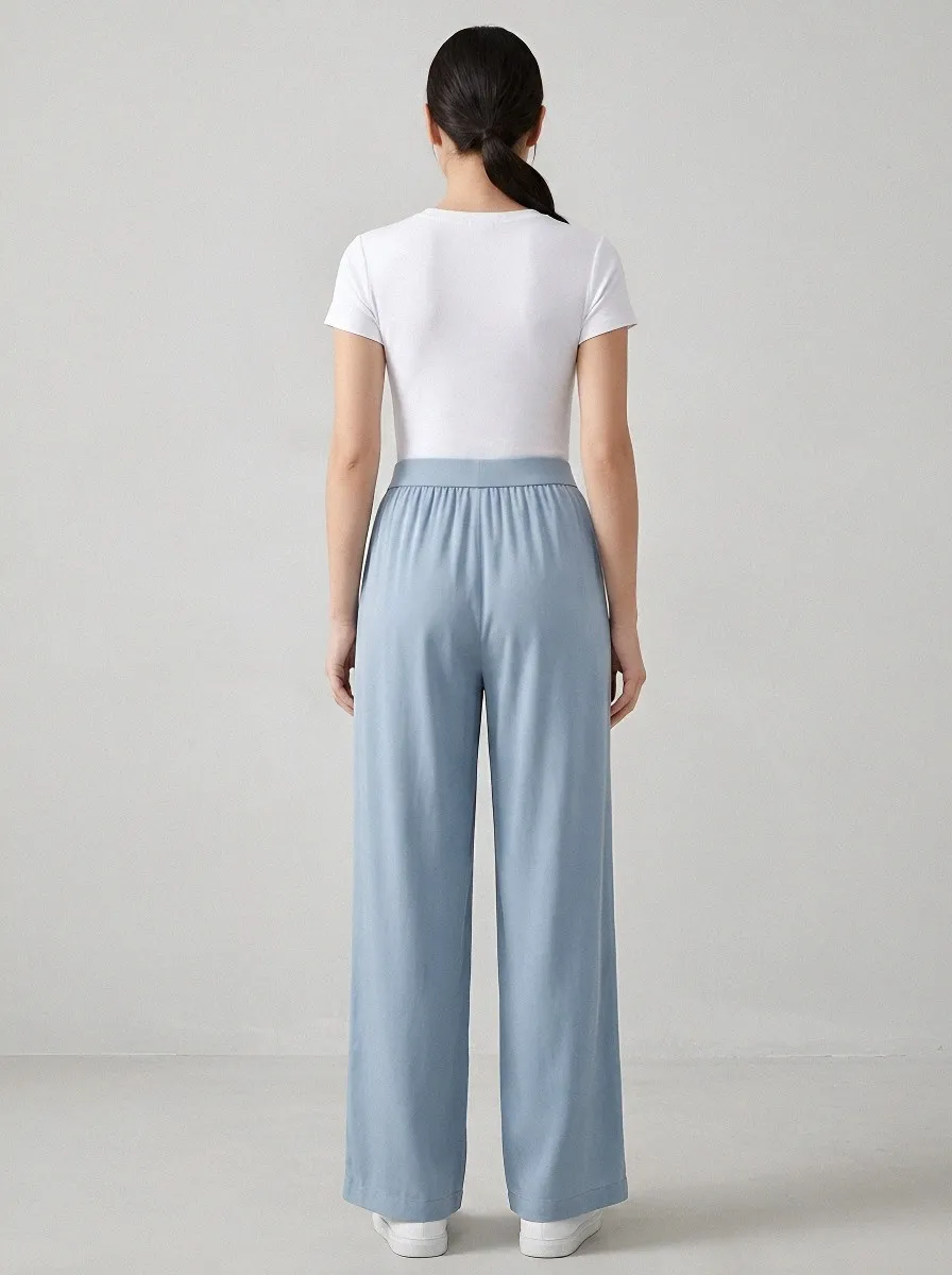 Women's Ice Silk Drawstring Casual Pants