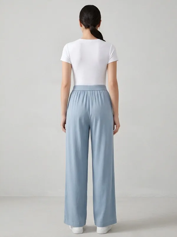 Women's Ice Silk Drawstring Casual Pants