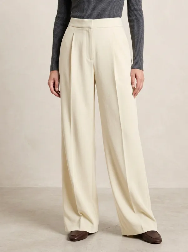 Tailored Texture Tailored Wide-Leg Trousers