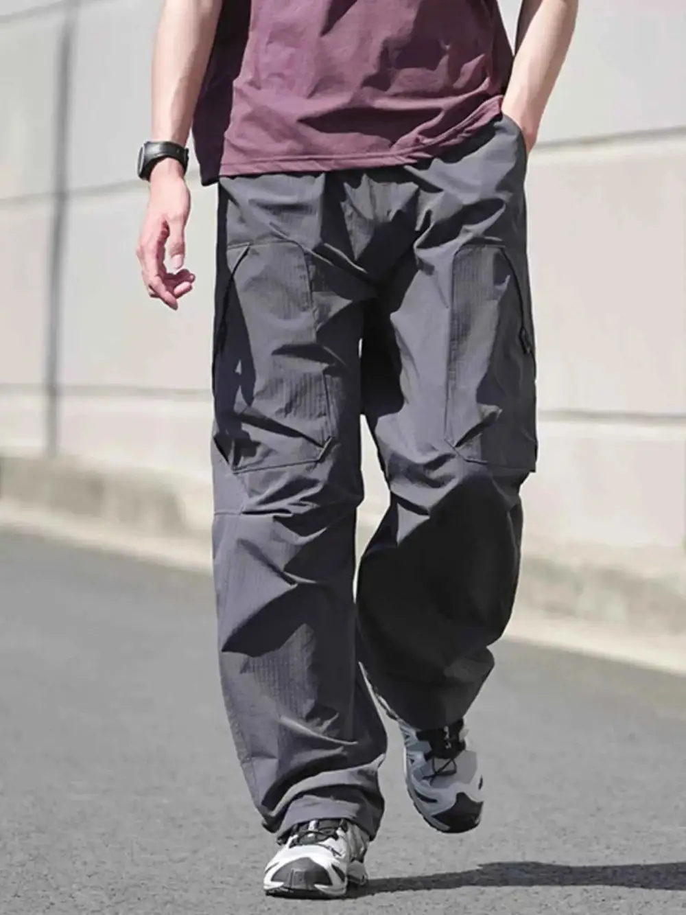 Casual Drawstring Wide Leg Pants