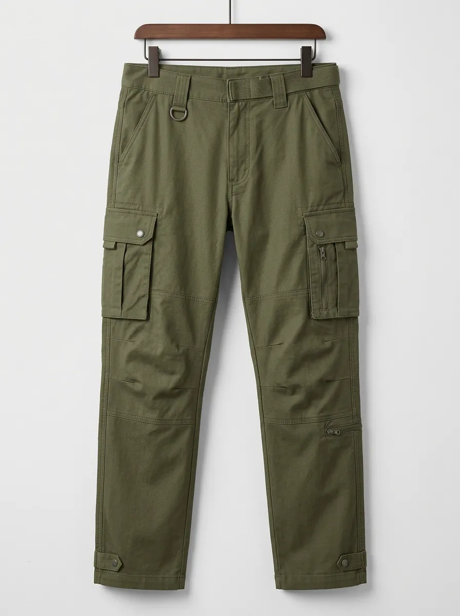 Men's Tactical Outdoor Multi-Pocket Olive Cargo Pants