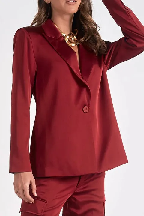 Burgundy Tailored Slim Fit Blazer Set