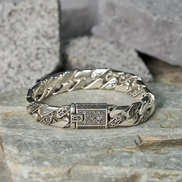Chain Copper Tang Dynasty Flower Design Braided Bracelet
