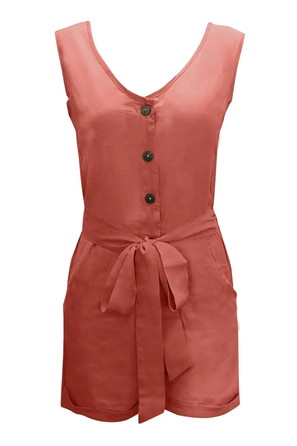 Tied Neck Pocket Romper