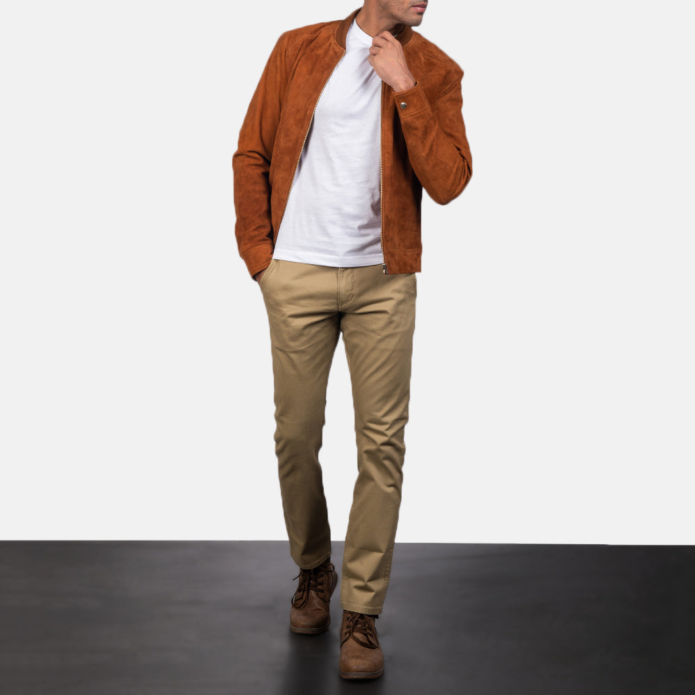 Men's Refined Bomber Suede Jacket