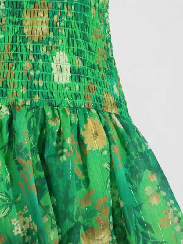 Textured Printed Tube Dress
