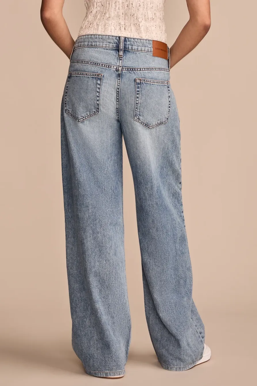 Casual Style Wash Baggy Wide Leg