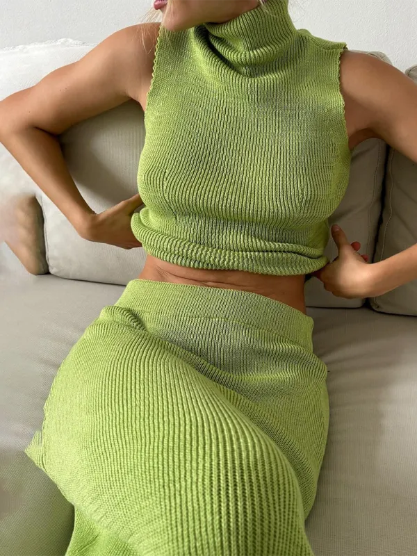 Collared Sleeveless Coordinated Set