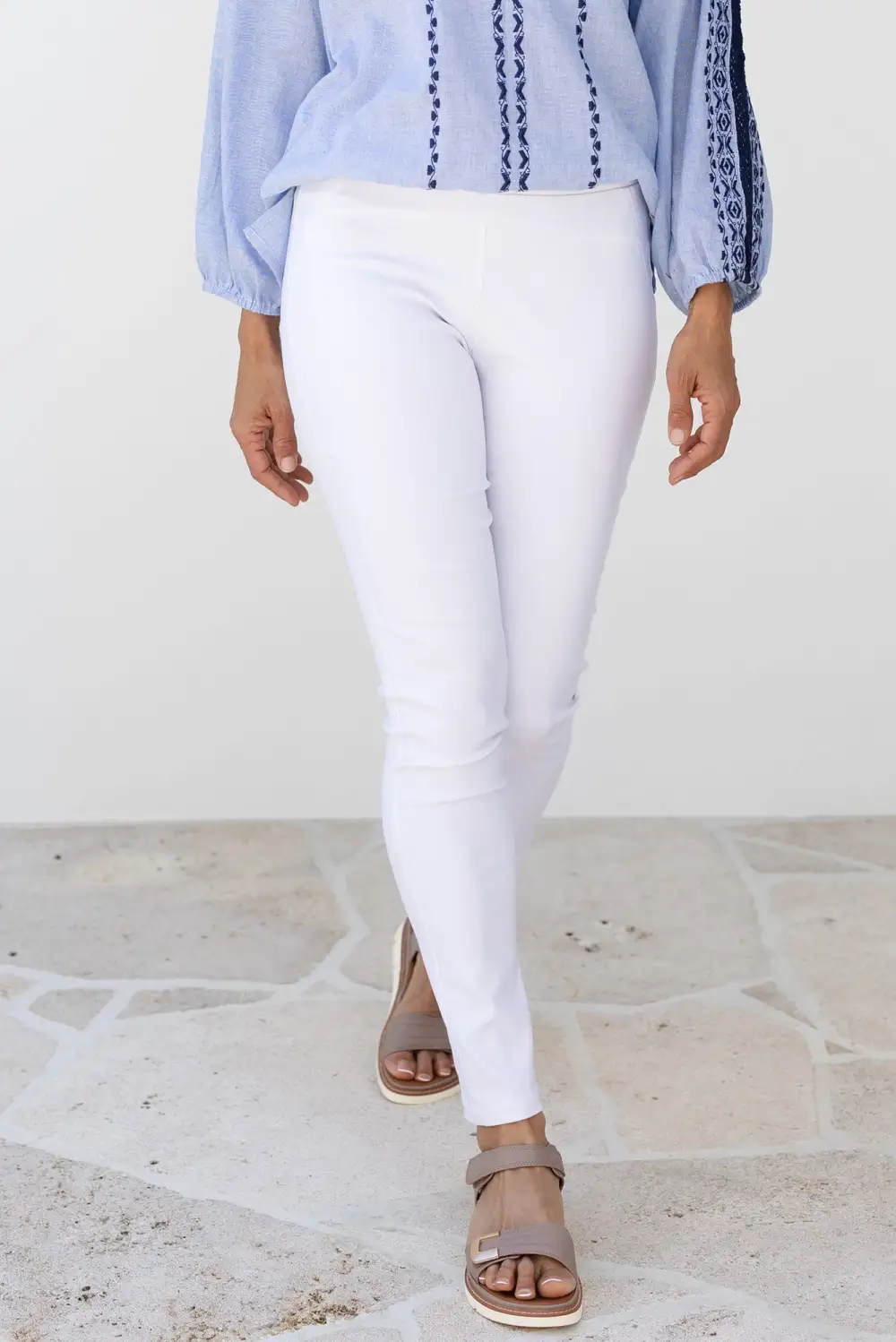 Viscose High Rise Pull On Pants