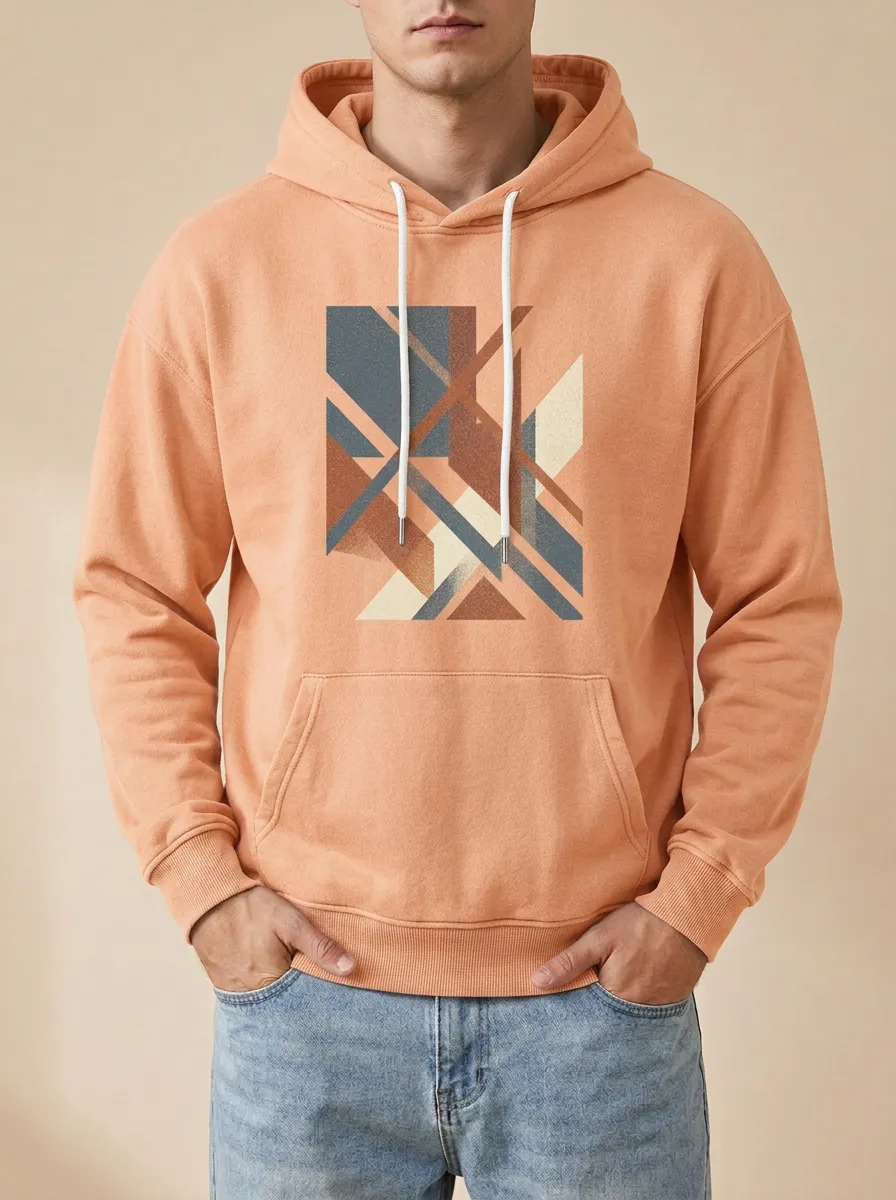 Men's Weekend Abstract Geometric Art Print Hoodie