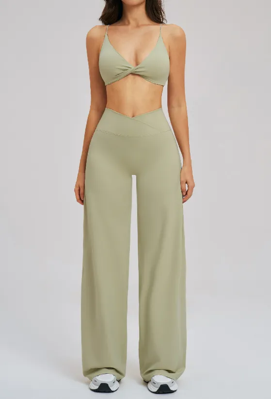 Brushed Backless Bra and Trousers Active Set