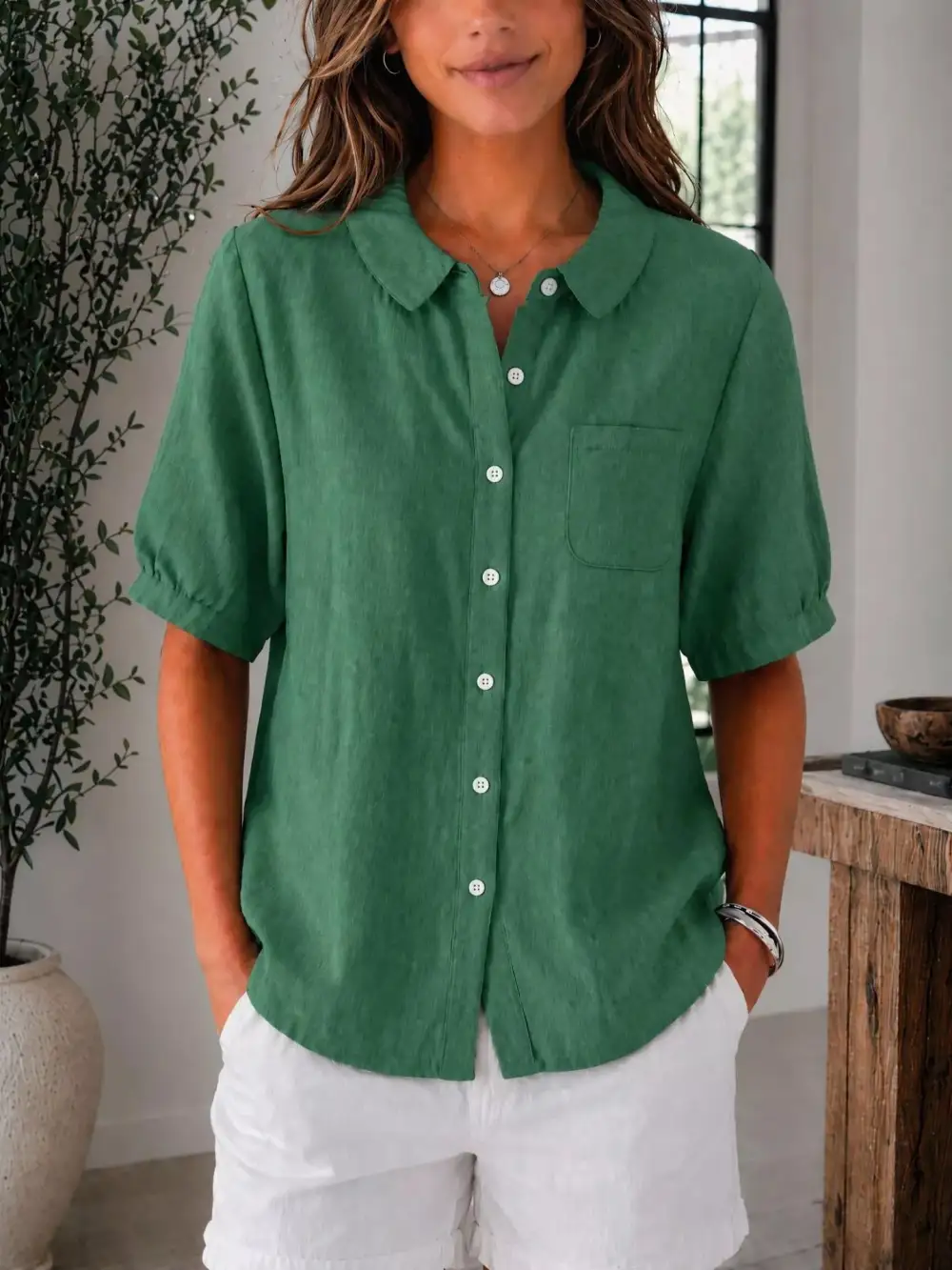 Button-Up Short Sleeve Shirt