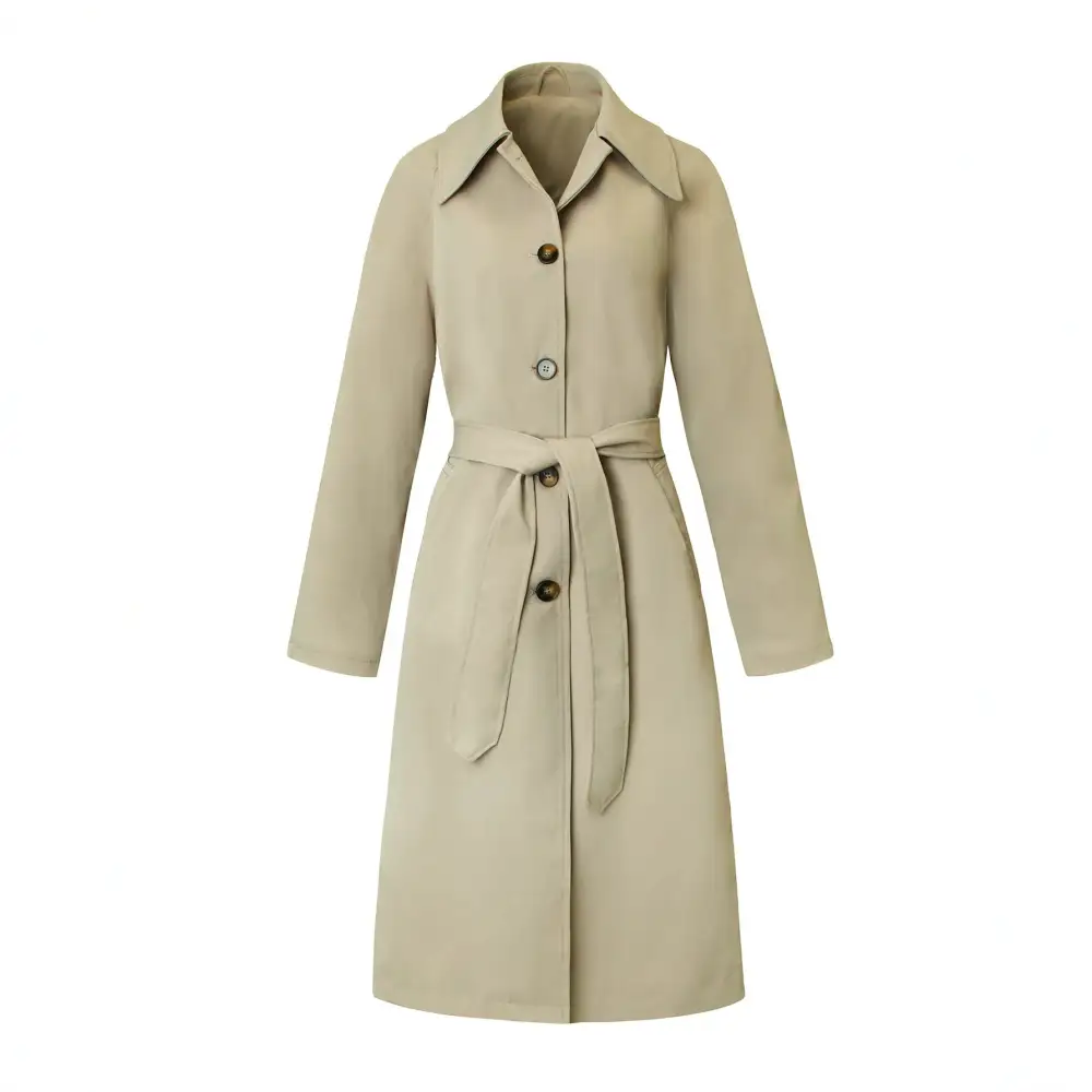 Refined Double Breasted Trench Coat