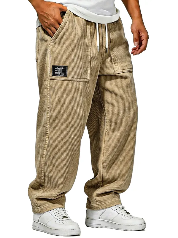 Corduroy Pocket Seamed Trousers