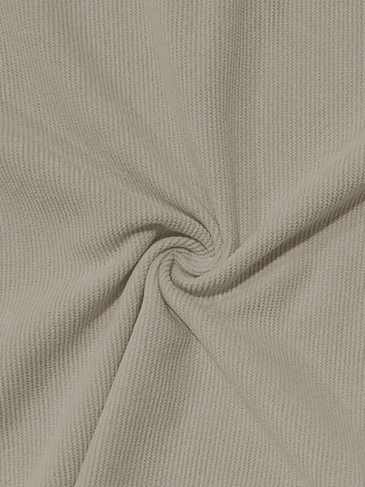 Ribbed Collar Corduroy Polo Shirt