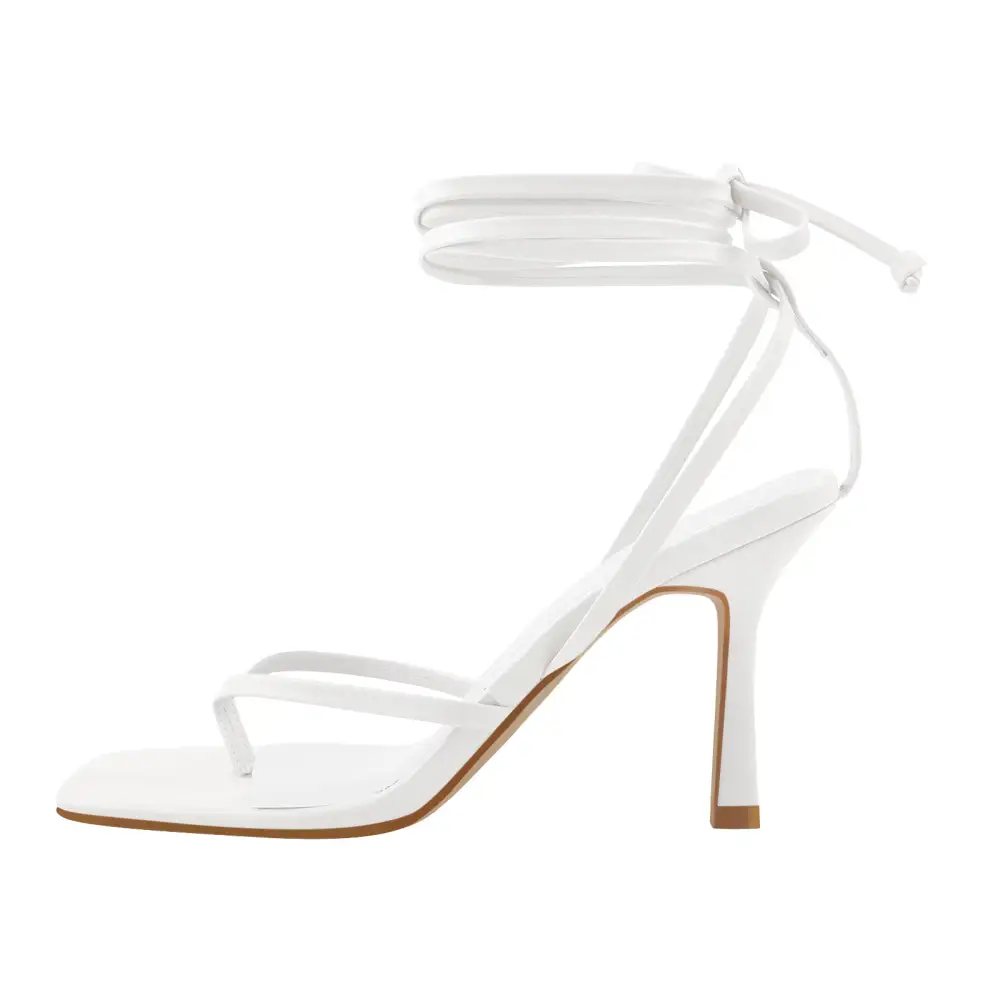 Flip Flop Thong Square Toe Lace Up Sandals