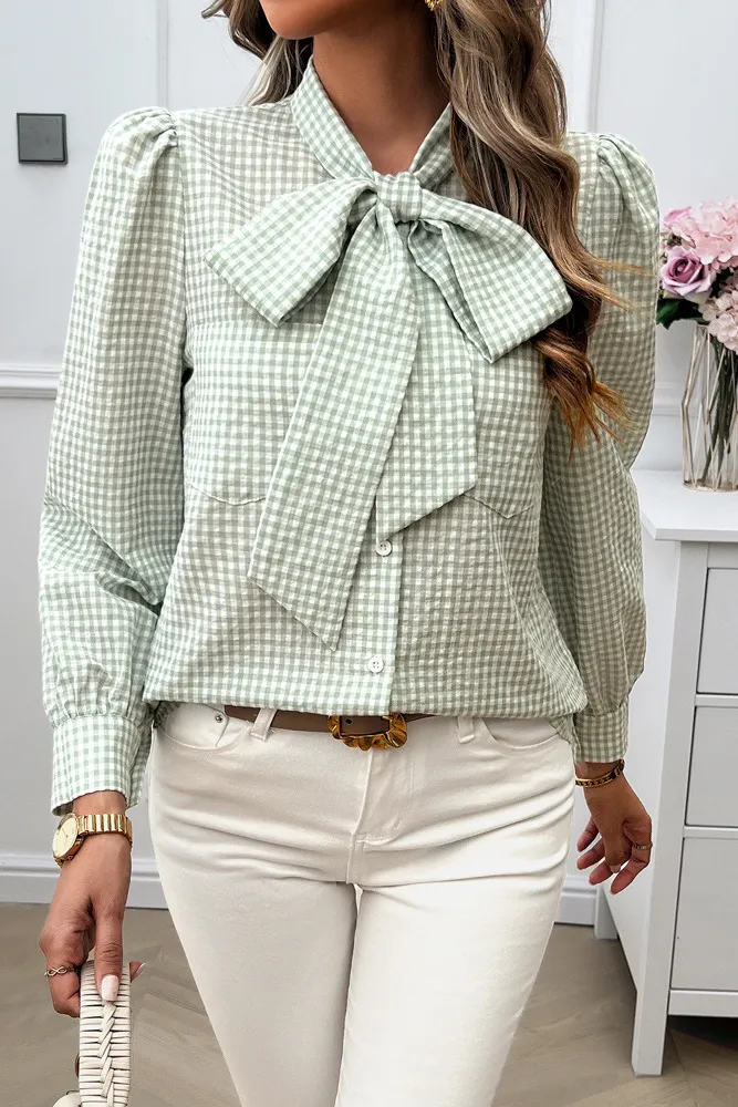 Plaid Button Up Tie Knot Tee