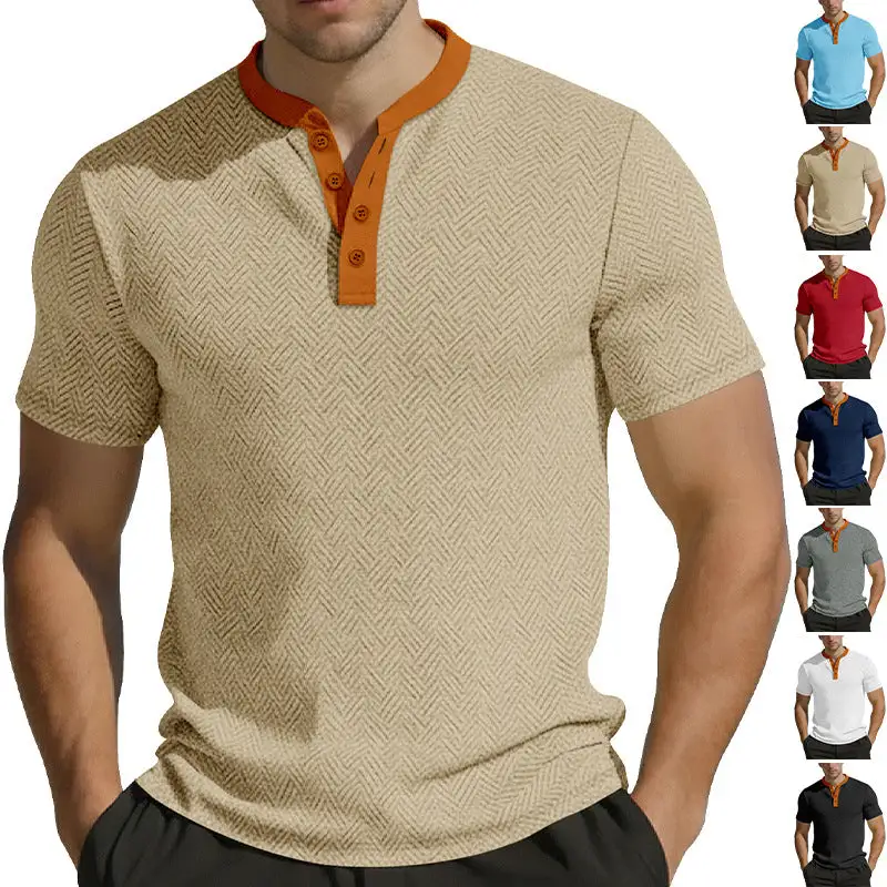 Jacquard Short Sleeve Polo Shirt