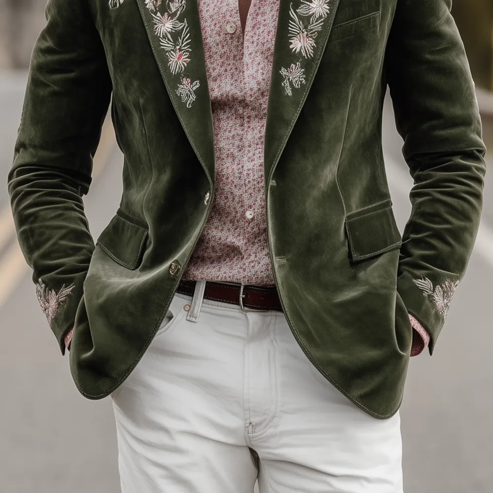 Suede Button Blazer
