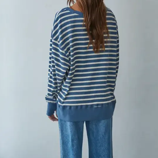 Striped Thermal Long Sleeve Tee
